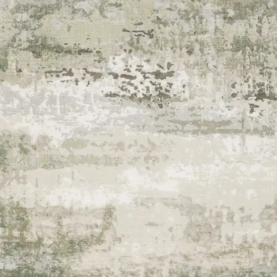 Beige And Green Abstract Distressed Area Rug Photo 3