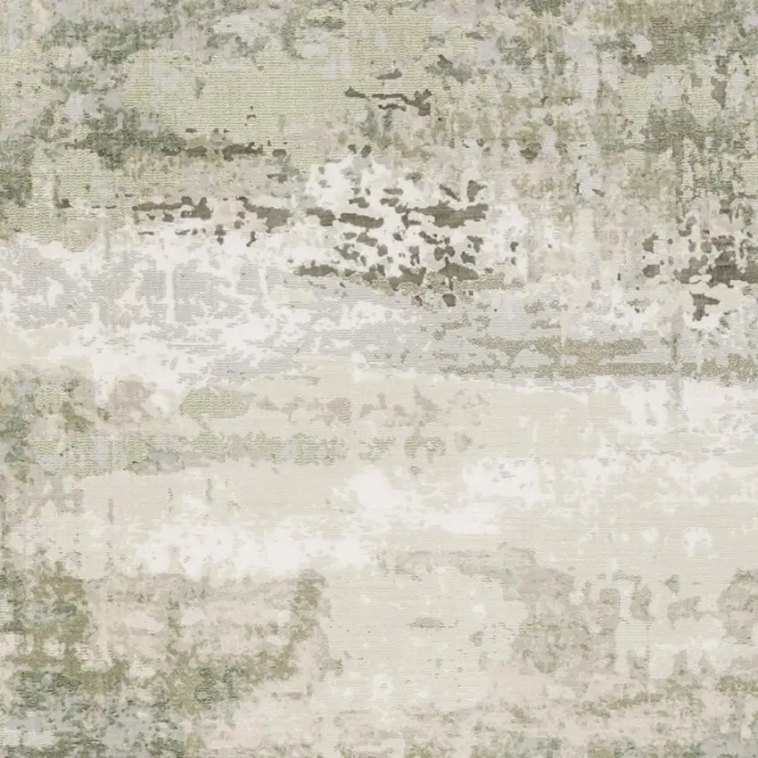 6' X 9' Beige Grey Brown And Sage Green Abstract Power Loom Stain Resistant Area Rug Photo 4