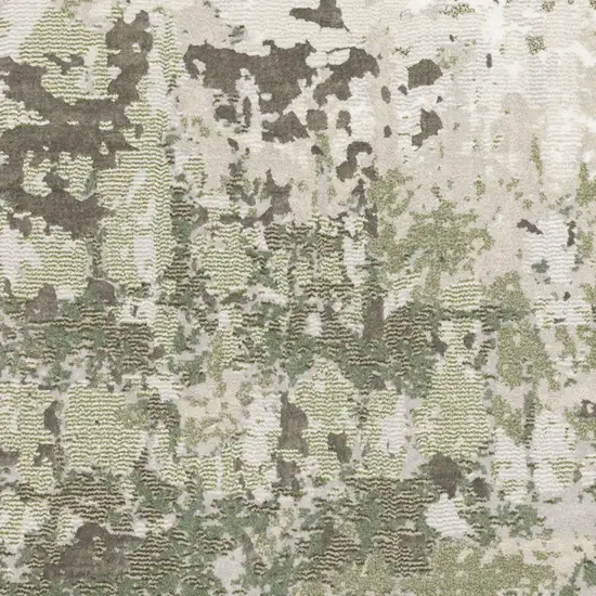 Beige Grey Brown And Sage Green Abstract Power Loom Stain Resistant Area Rug Photo 10