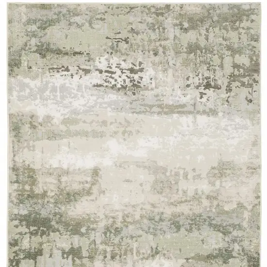 Beige Grey Brown And Sage Green Abstract Power Loom Stain Resistant Area Rug Photo 4