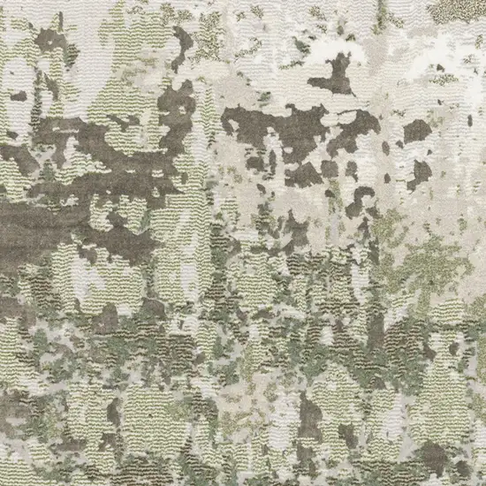 Beige Grey Brown And Sage Green Abstract Power Loom Stain Resistant Area Rug Photo 4