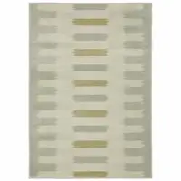Photo of Beige Grey Gold And Green Geometric Power Loom Stain Resistant Area Rug
