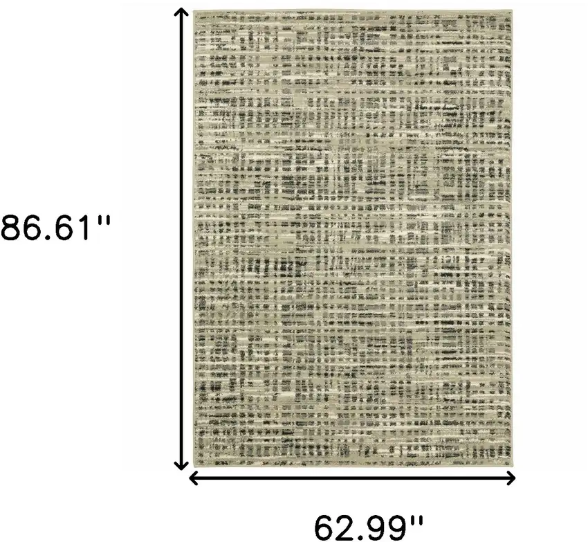 Beige Grey Ivory And Sage Blue Geometric Power Loom Stain Resistant Area Rug Photo 10