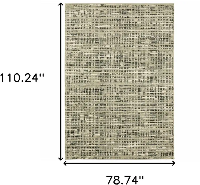 Beige Grey Ivory And Sage Blue Geometric Power Loom Stain Resistant Area Rug Photo 10