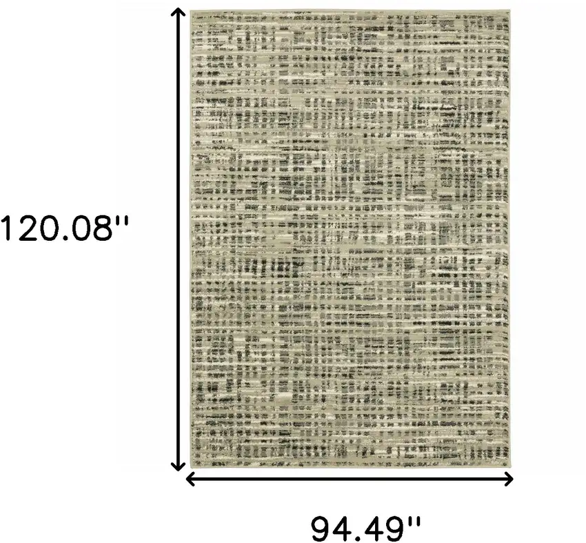 Beige Grey Ivory And Sage Blue Geometric Power Loom Stain Resistant Area Rug Photo 10
