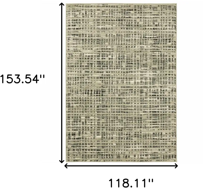 Beige Grey Ivory And Sage Blue Geometric Power Loom Stain Resistant Area Rug Photo 10