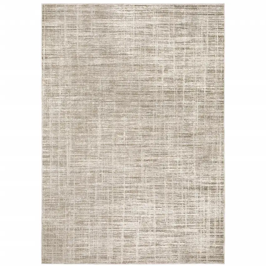 Beige Grey Ivory Tan And Brown Abstract Power Loom Stain Resistant Area Rug Photo 1