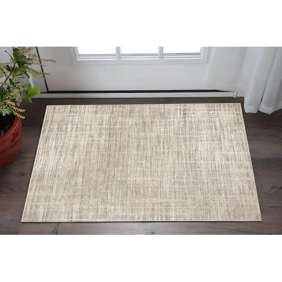 Beige Grey Ivory Tan And Brown Abstract Power Loom Stain Resistant Area Rug Photo 1