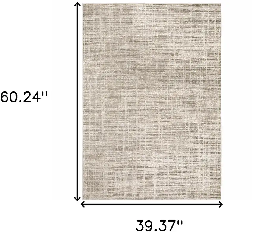 Beige Grey Ivory Tan And Brown Abstract Power Loom Stain Resistant Area Rug Photo 3