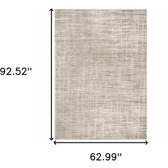 Beige Grey Ivory Tan And Brown Abstract Power Loom Stain Resistant Area Rug Photo 3