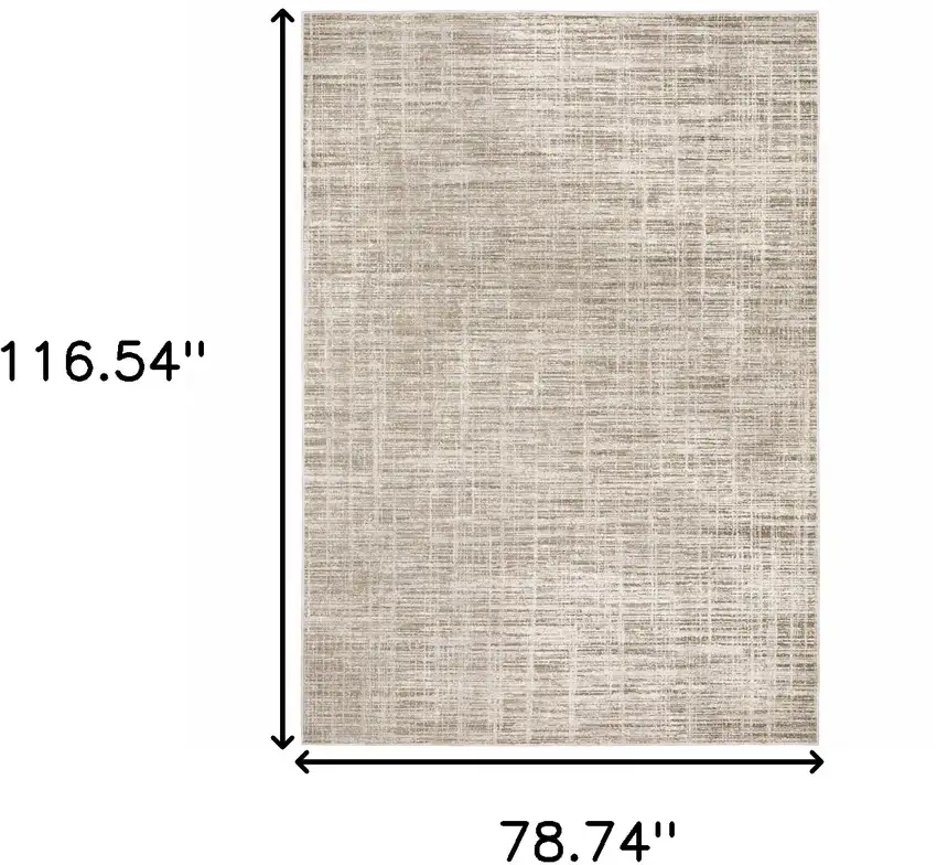 6' X 9' Beige Grey Ivory Tan And Brown Abstract Power Loom Stain Resistant Area Rug Photo 3