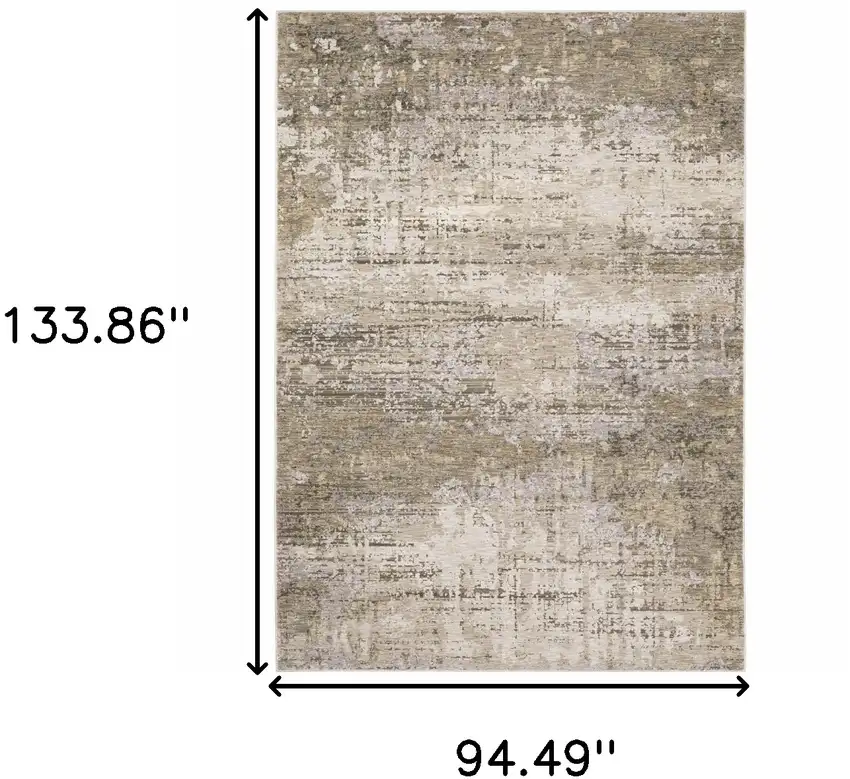 Beige Grey Ivory Tan And Brown Abstract Power Loom Stain Resistant Area Rug Photo 10