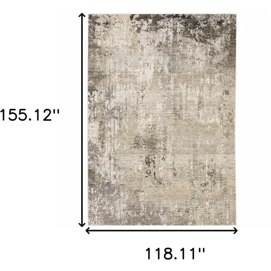 Beige Grey Ivory Tan And Brown Abstract Power Loom Stain Resistant Area Rug Photo 3