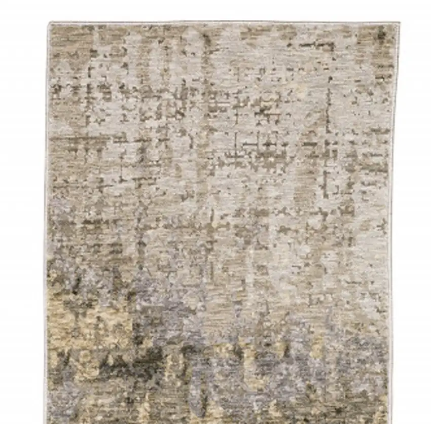 2' X 8' Beige Grey Ivory Tan And Brown Abstract Power Loom Stain Resistant Runner Rug Photo 5
