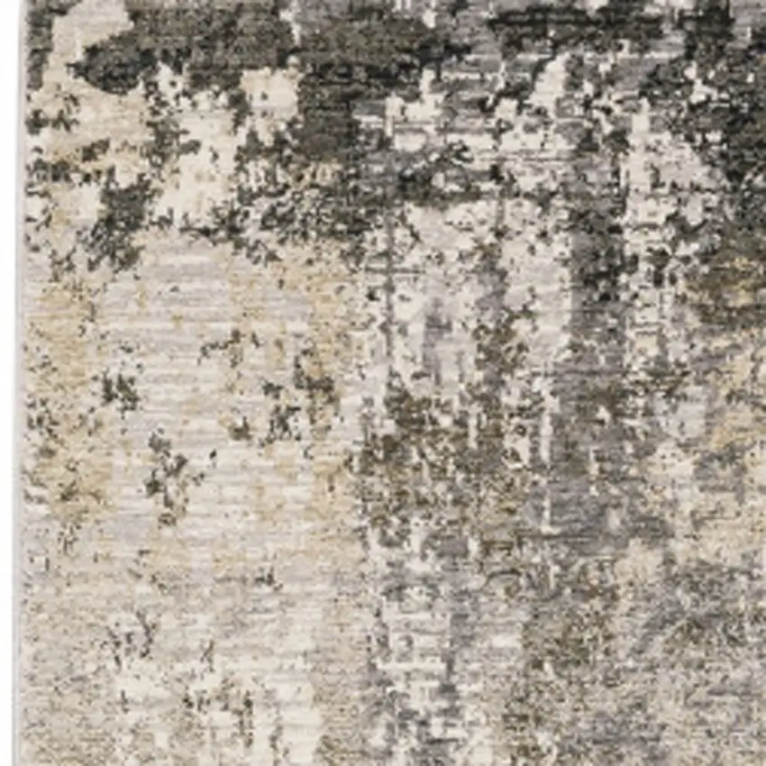 Beige Grey Ivory Tan And Brown Abstract Power Loom Stain Resistant Runner Rug Photo 4