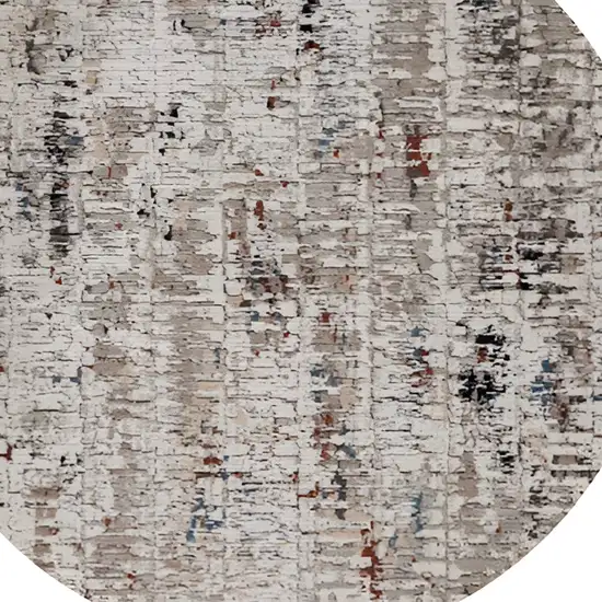 8' Blue Gray Round Area Rug Photo 5