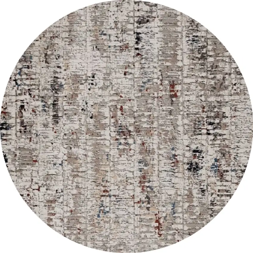 8' Blue Gray Round Area Rug Photo 2