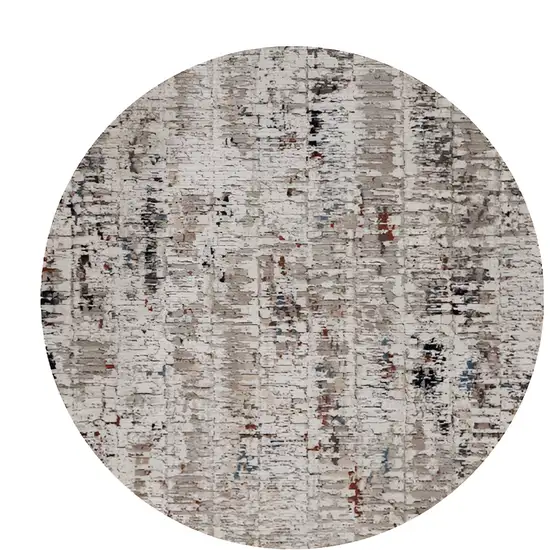 8' Blue Gray Round Area Rug Photo 2