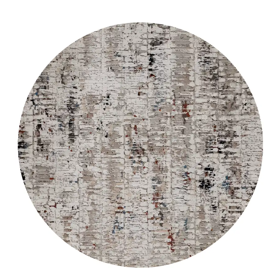 8' Blue Gray Round Area Rug Photo 2