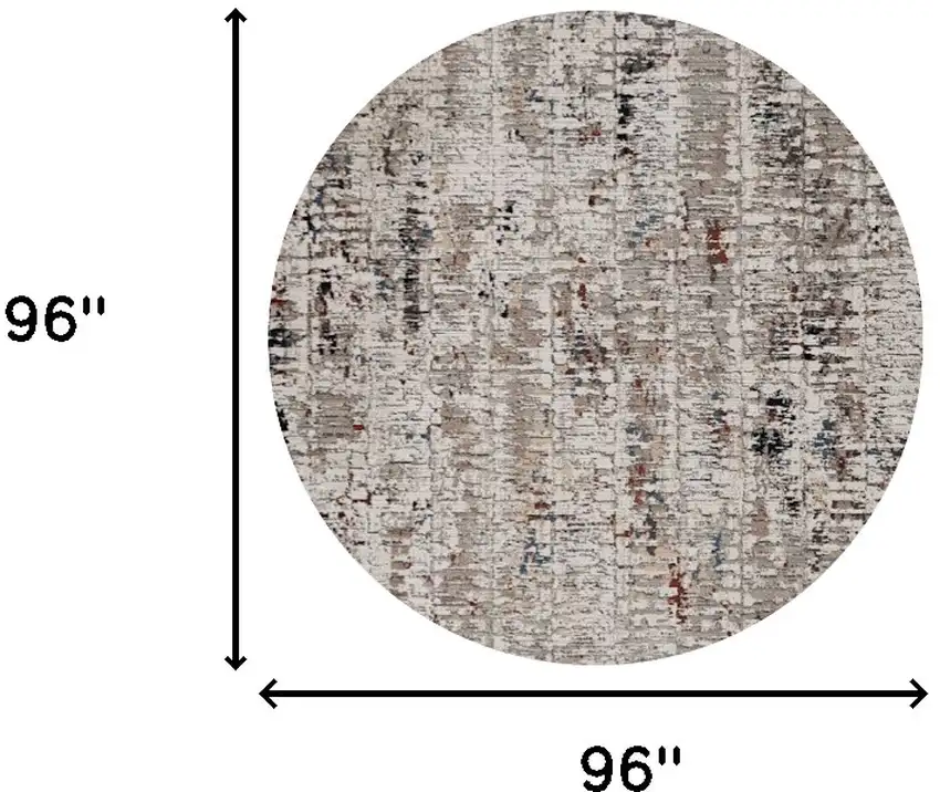 8' Blue Gray Round Area Rug Photo 3