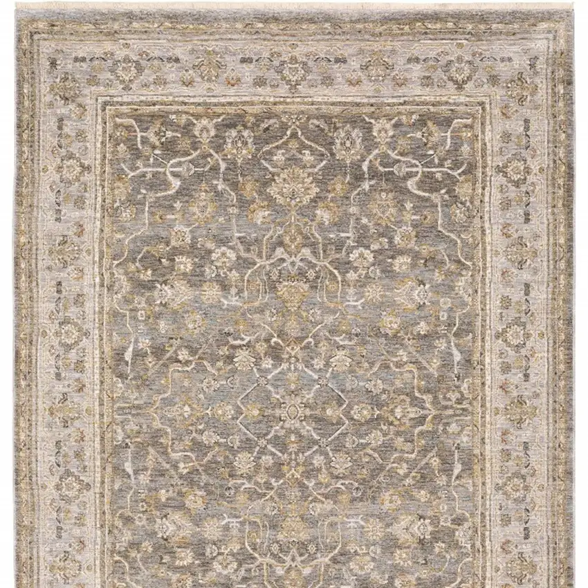 Beige Grey Machine Woven Oriental Indoor Arean Rug Photo 4