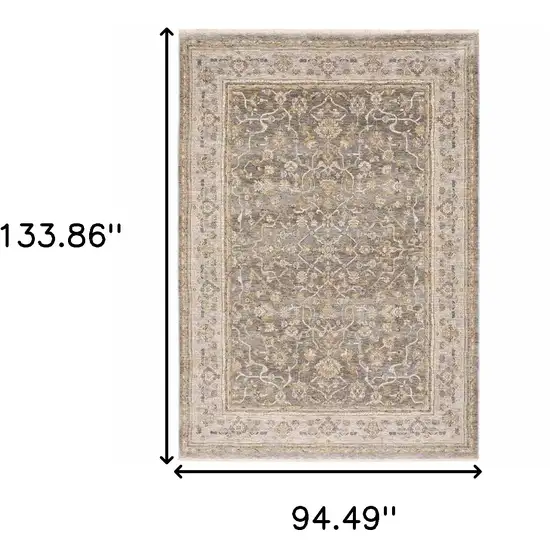 Beige Grey Machine Woven Oriental Indoor Arean Rug Photo 3
