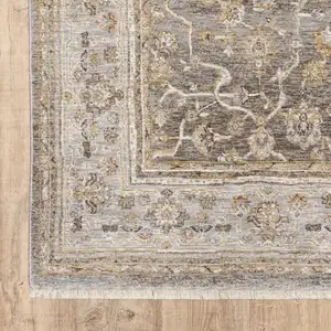Photo of Beige Grey Machine Woven Oriental Indoor Arean Rug