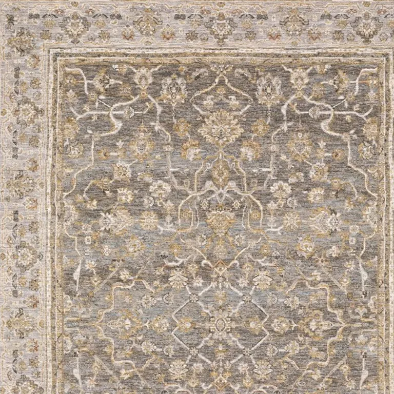 Beige Grey Machine Woven Oriental Indoor Arean Rug Photo 5
