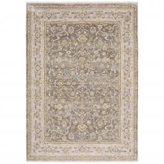 Beige Grey Machine Woven Oriental Indoor Arean Rug Photo 8
