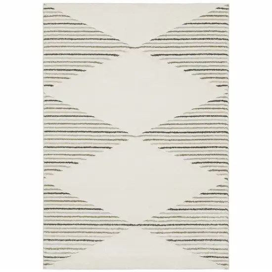 Beige Grey Sage Green Pale Blue Brown And Charcoal Geometric Power Loom Stain Resistant Area Rug Photo 1