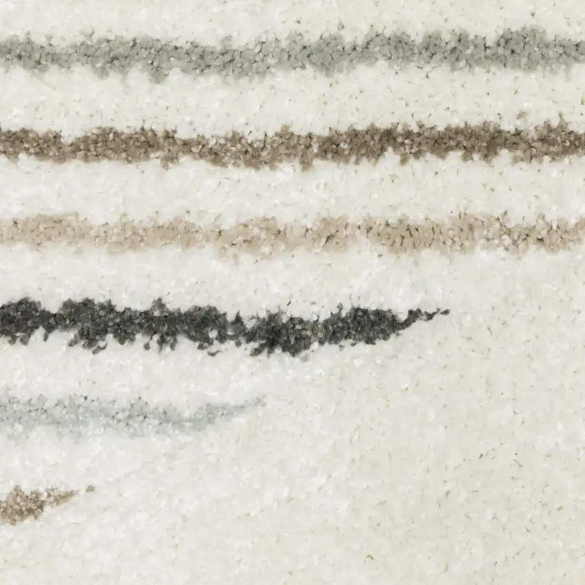 Beige Grey Sage Green Pale Blue Brown And Charcoal Geometric Power Loom Stain Resistant Area Rug Photo 9