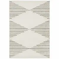 Photo of Beige Grey Sage Green Pale Blue Brown And Charcoal Geometric Power Loom Stain Resistant Area Rug