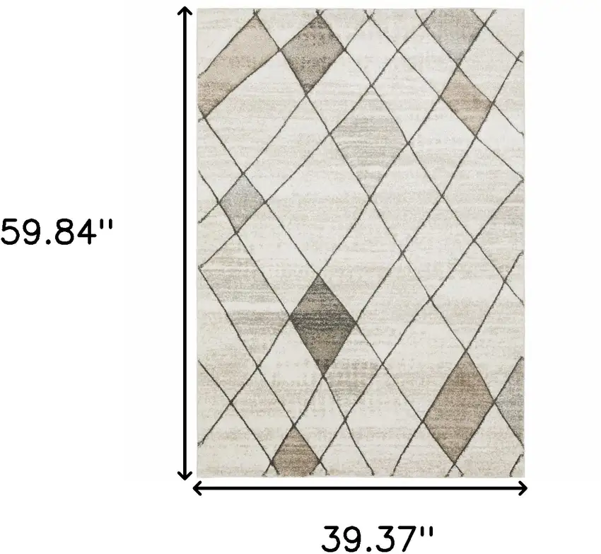 Beige Grey Tan And Brown Geometric Power Loom Stain Resistant Area Rug Photo 10