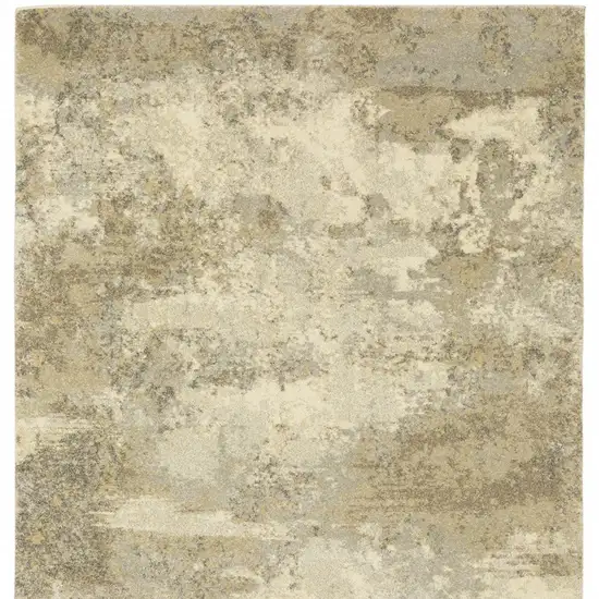 Beige Grey Tan And Gold Abstract Power Loom Stain Resistant Area Rug Photo 4