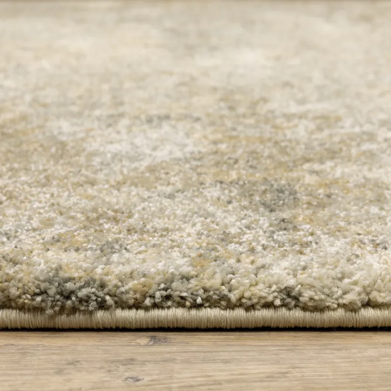 Beige Grey Tan And Gold Abstract Power Loom Stain Resistant Area Rug Photo 4