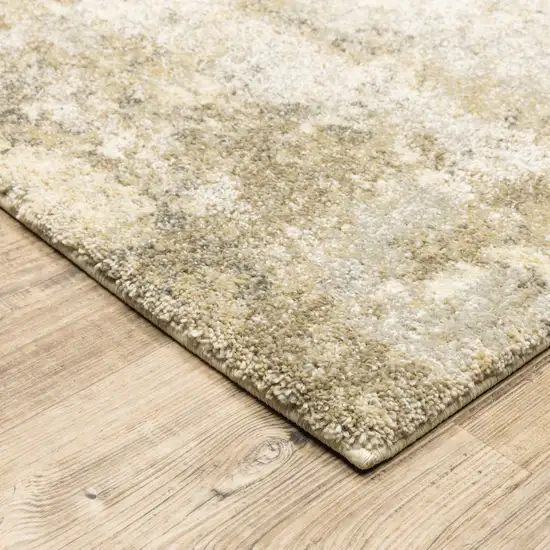 Beige Grey Tan And Gold Abstract Power Loom Stain Resistant Area Rug Photo 4