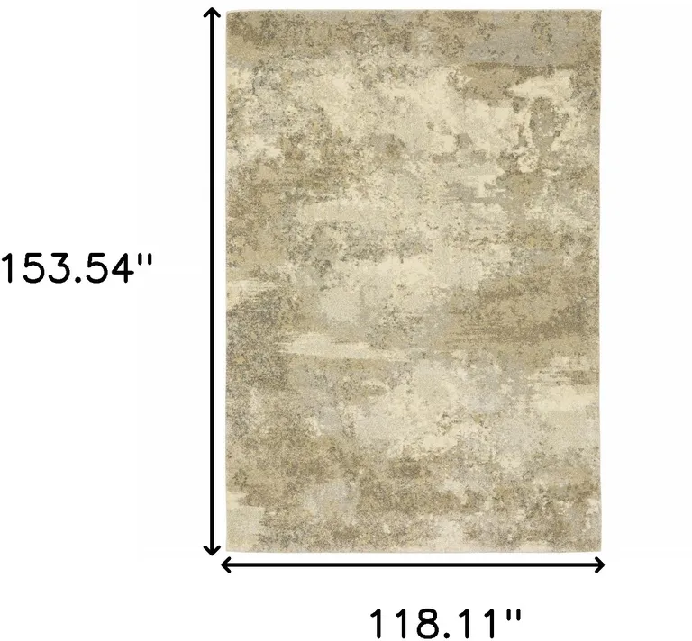 Beige Grey Tan And Gold Abstract Power Loom Stain Resistant Area Rug Photo 5