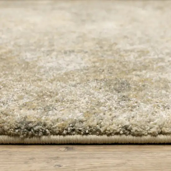 Beige Grey Tan And Gold Abstract Power Loom Stain Resistant Area Rug Photo 8