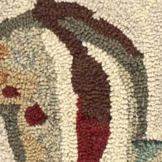 8' Beige Seashell and Coral Hand Tufted Runner Rug Photo 4
