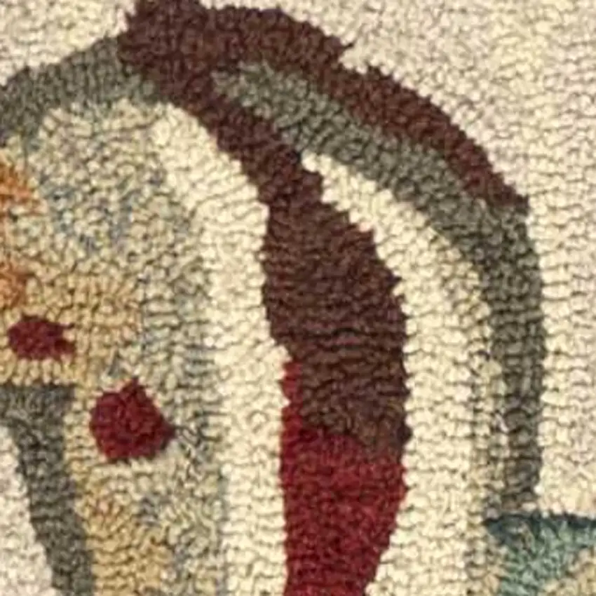 8' Beige Seashell and Coral Hand Tufted Runner Rug Photo 4