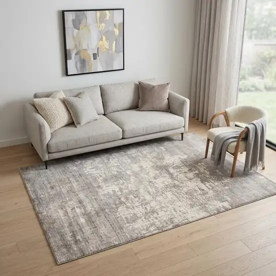 Beige And Ivory Abstract Hand Loomed Area Rug Photo 1