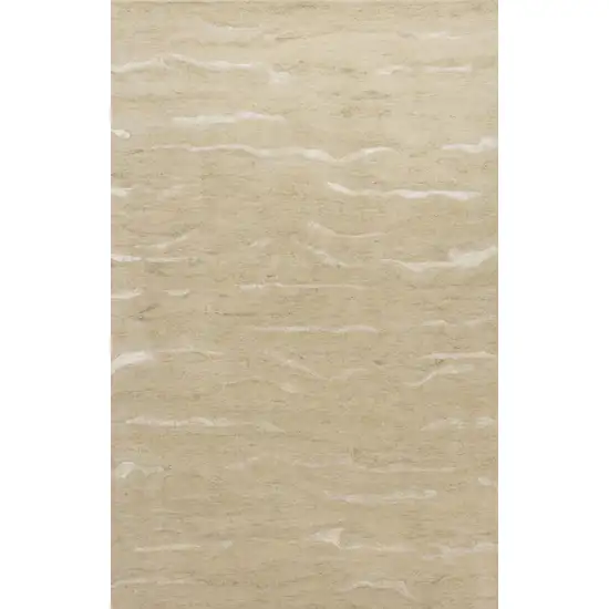 Beige And Ivory Abstract Hand Tufted Area Rug Photo 7
