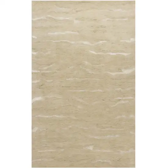 Beige And Ivory Abstract Hand Tufted Area Rug Photo 2