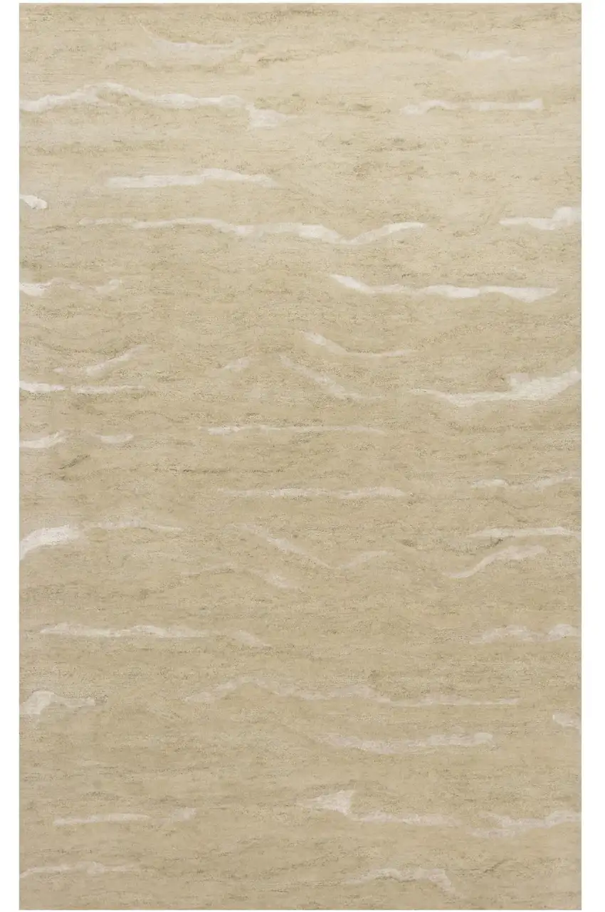 Beige And Ivory Abstract Hand Tufted Area Rug Photo 2