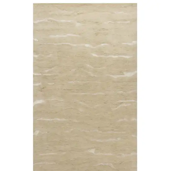 Beige And Ivory Abstract Hand Tufted Area Rug Photo 2