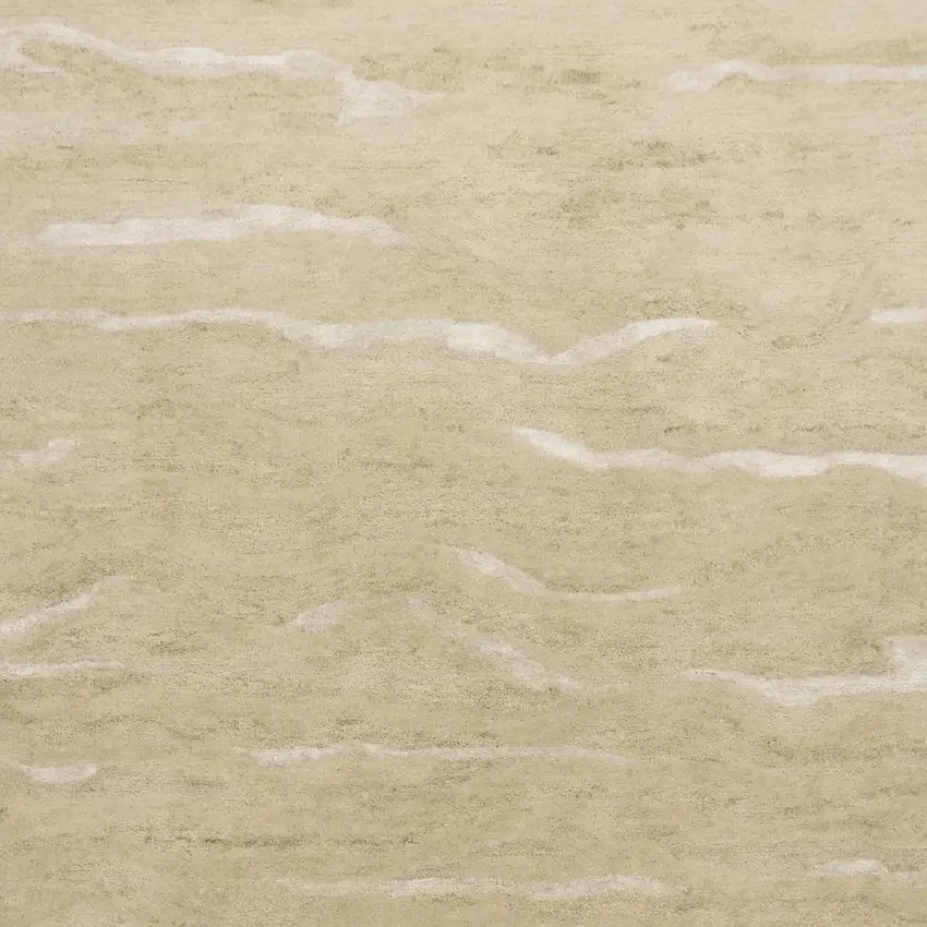 Beige And Ivory Abstract Hand Tufted Area Rug Photo 5