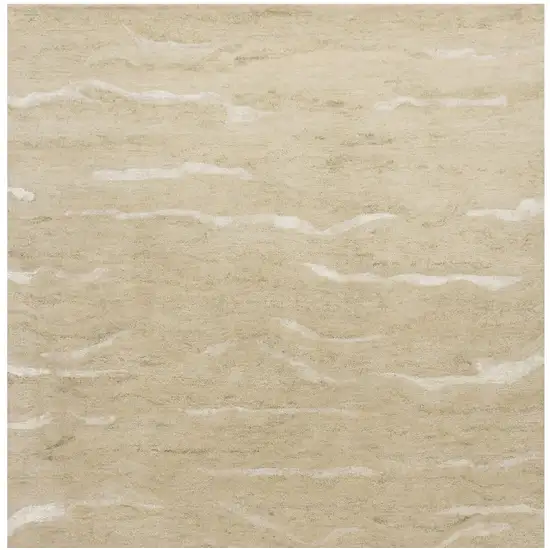 Beige And Ivory Abstract Hand Tufted Area Rug Photo 6