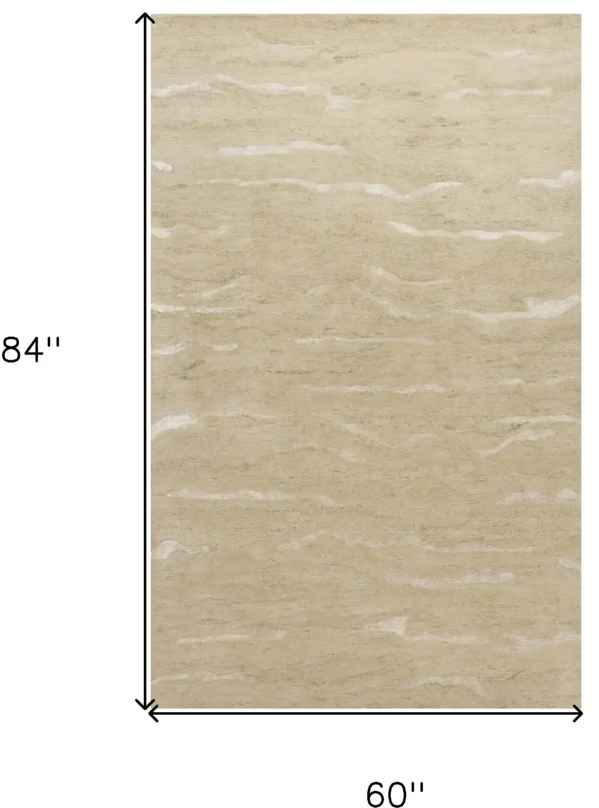 Beige Hand Tufted Abstract Indoor Area Rug Photo 3
