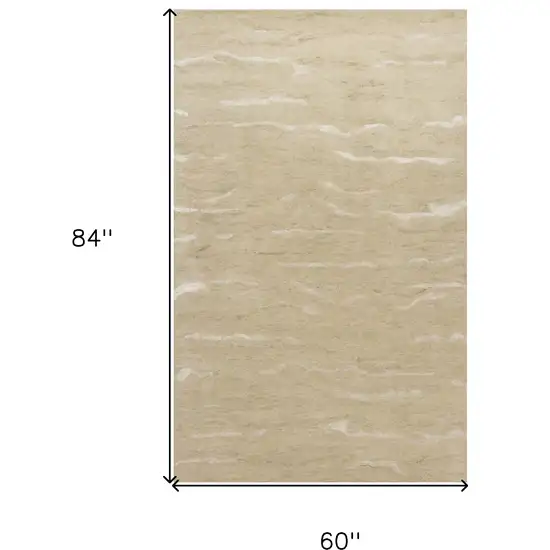 Beige And Ivory Abstract Hand Tufted Area Rug Photo 3