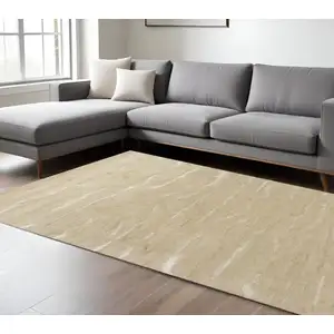 Photo of Beige Hand Tufted Abstract Indoor Area Rug